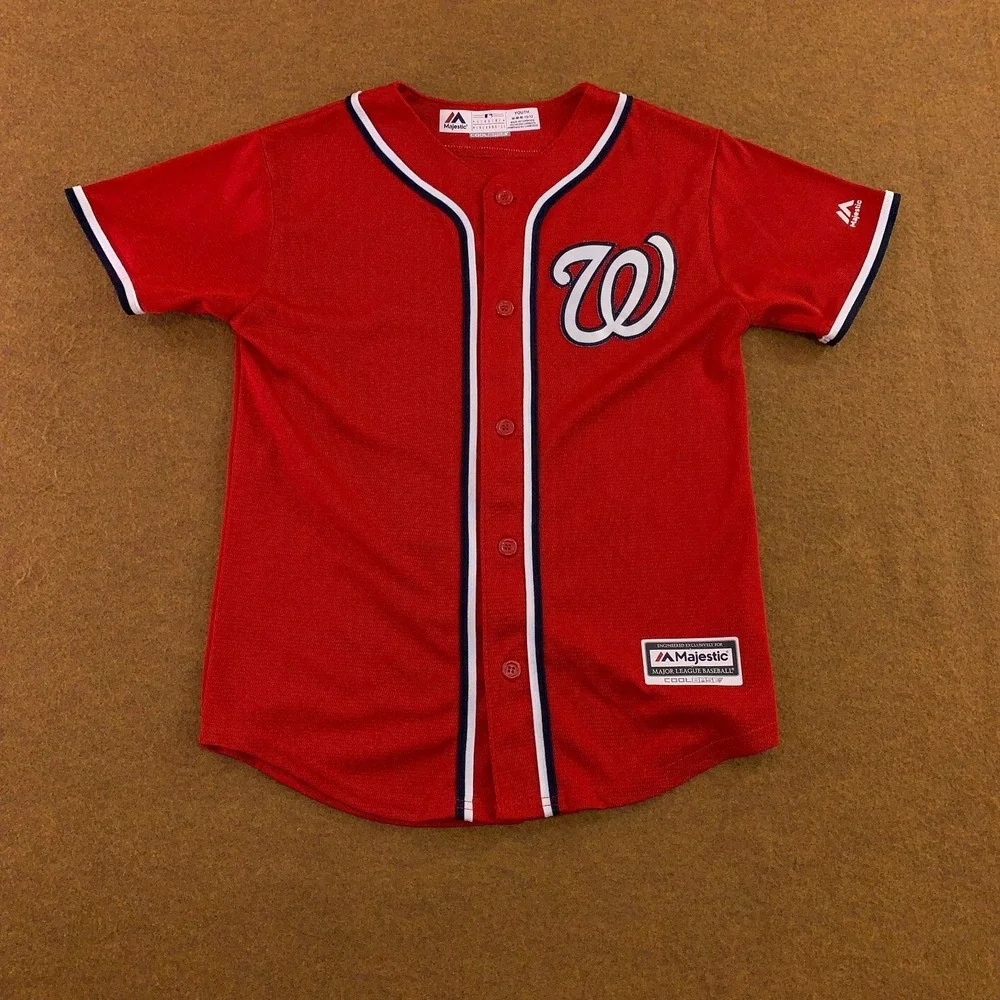 Majestic Boys Medium 10/12 Red Washington Nationals Bryce Harper #34 MLB Jersey